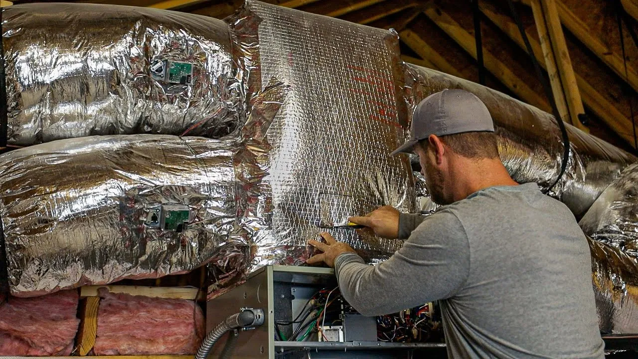 AC condenser unit in Georgetown TX backyard